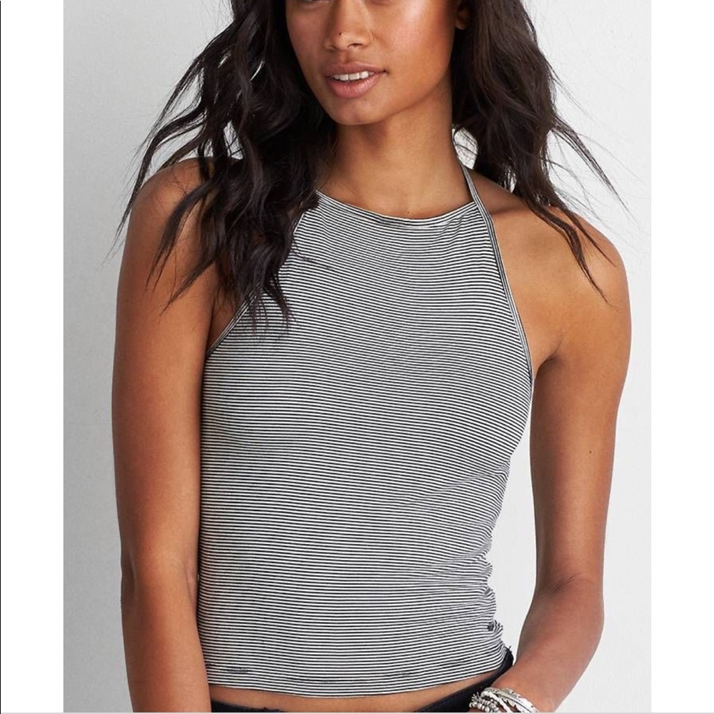 AEO First Essentials High Neck Halter Top Sz XL